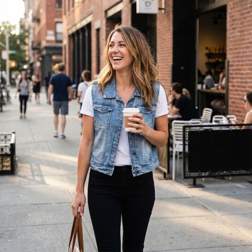 Kensie Light Blue Denim Vest